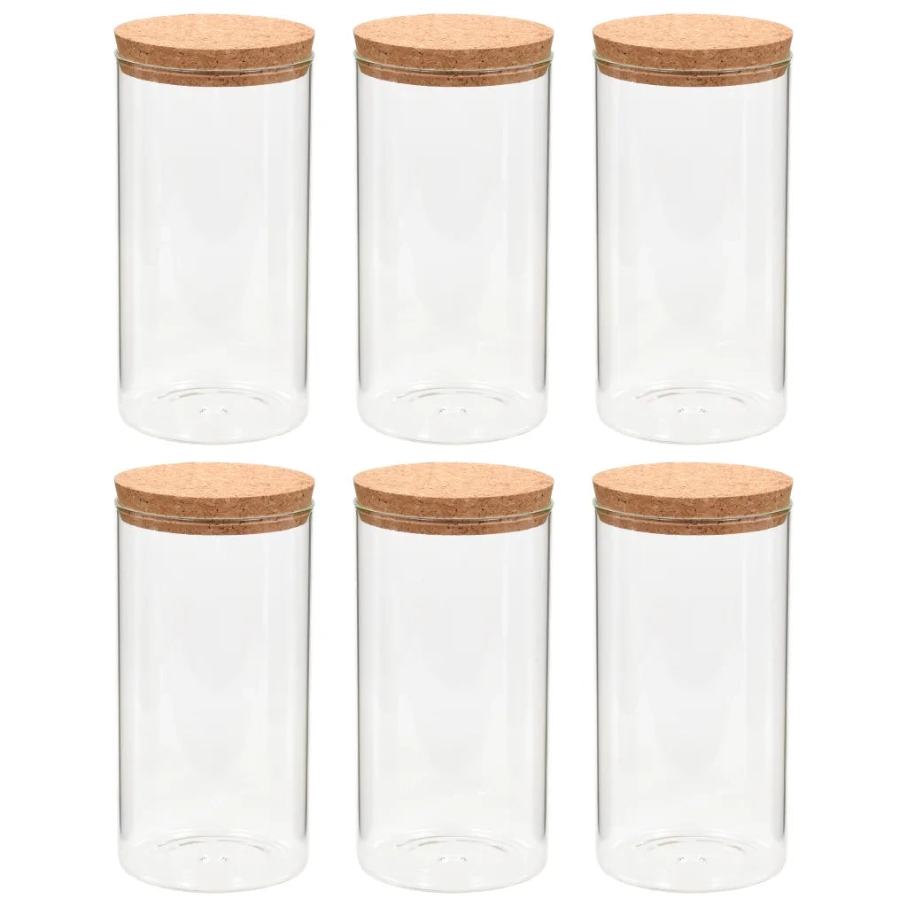 Barattoli in Vetro con Coperchio in Sughero 6 pz 1400 ml CFW9629068
