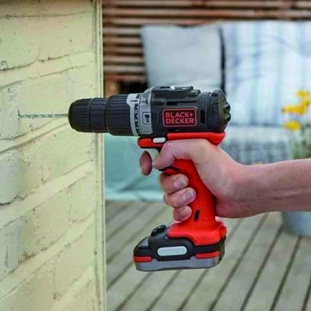 Black+Decker TRAPANO AVVITATORE A PERCUSSIONE BDCHD12S1-QW 12V 1 batteria 1,5 Ah