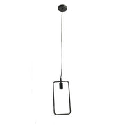 Trade Shop - Lampadario Soffitto A Sospensione Rettangolare Lampada Moderna Attacco E27 B35-q - Nero