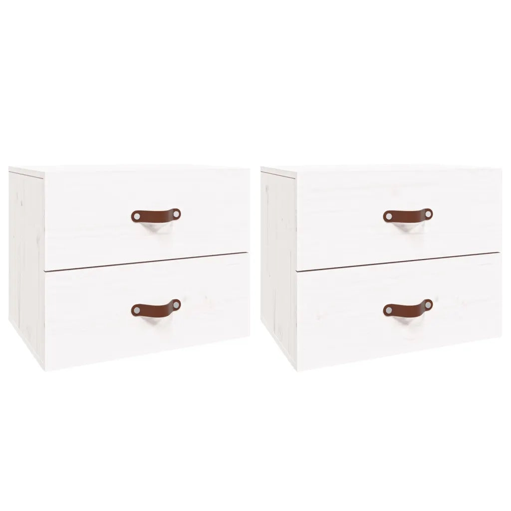 Comodini a Muro 2 pz-Set di 2 Tavolino da notte Bianchi 50x36x40 cm 986749