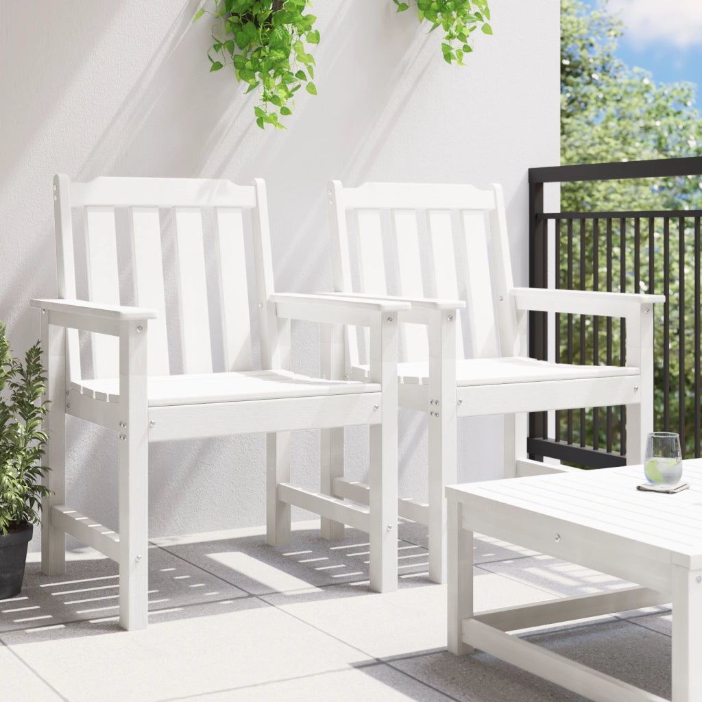 Sedie da Pranzo da Giardino 2 pz Bianche HDPE