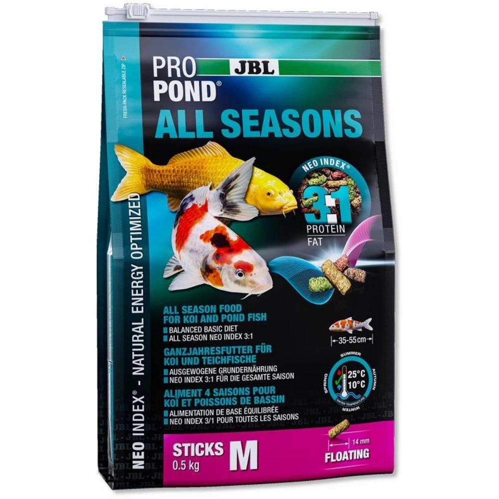 JBL ProPond All Seasons - Mangime per tutti i pesci da laghetto Modello: M, Formato: 3 L