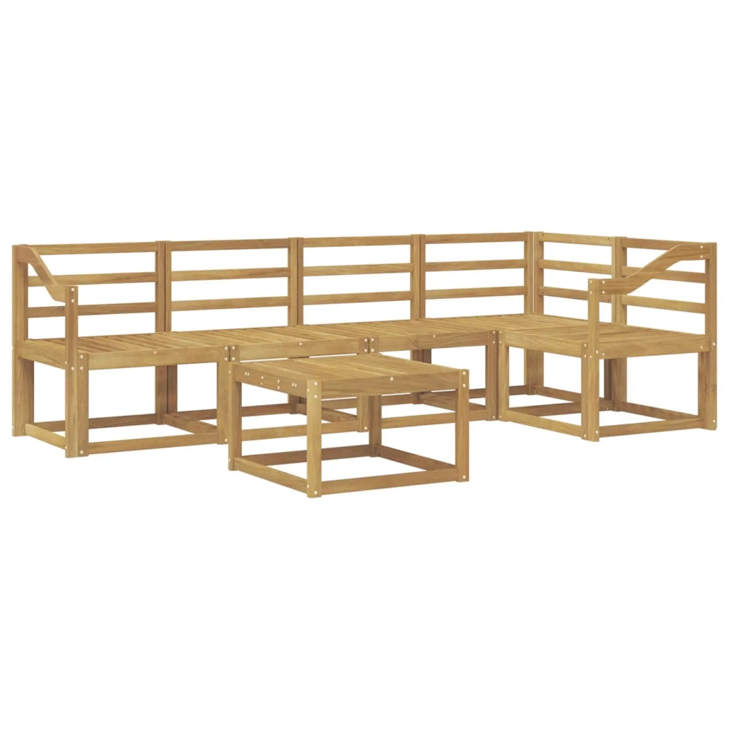 Set di divani da esterno 6 pcs Bianco Legno di Acacia Massello 3387678