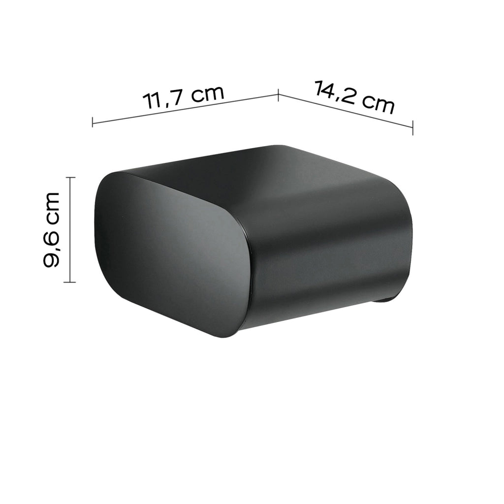 Portarotolo coperto da muro in ottone, acciaio inox e Cromall 3225 Gedy serie OUTLINE Nero Opaco