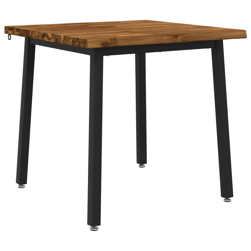 90 x 90 x 75 cm Legno di Acacia Massello Naturale e Nero 937539