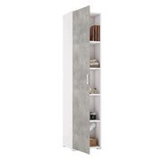 Aloise, Armadio Multiuso 1 Anta 4 Ripiani Made in Italy, 45x195h cm Grigio Cemento