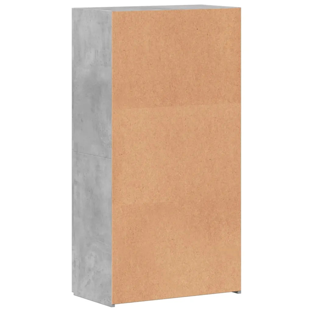 Schedario Grigio Cemento 60x32x115 cm in Legno Multistrato