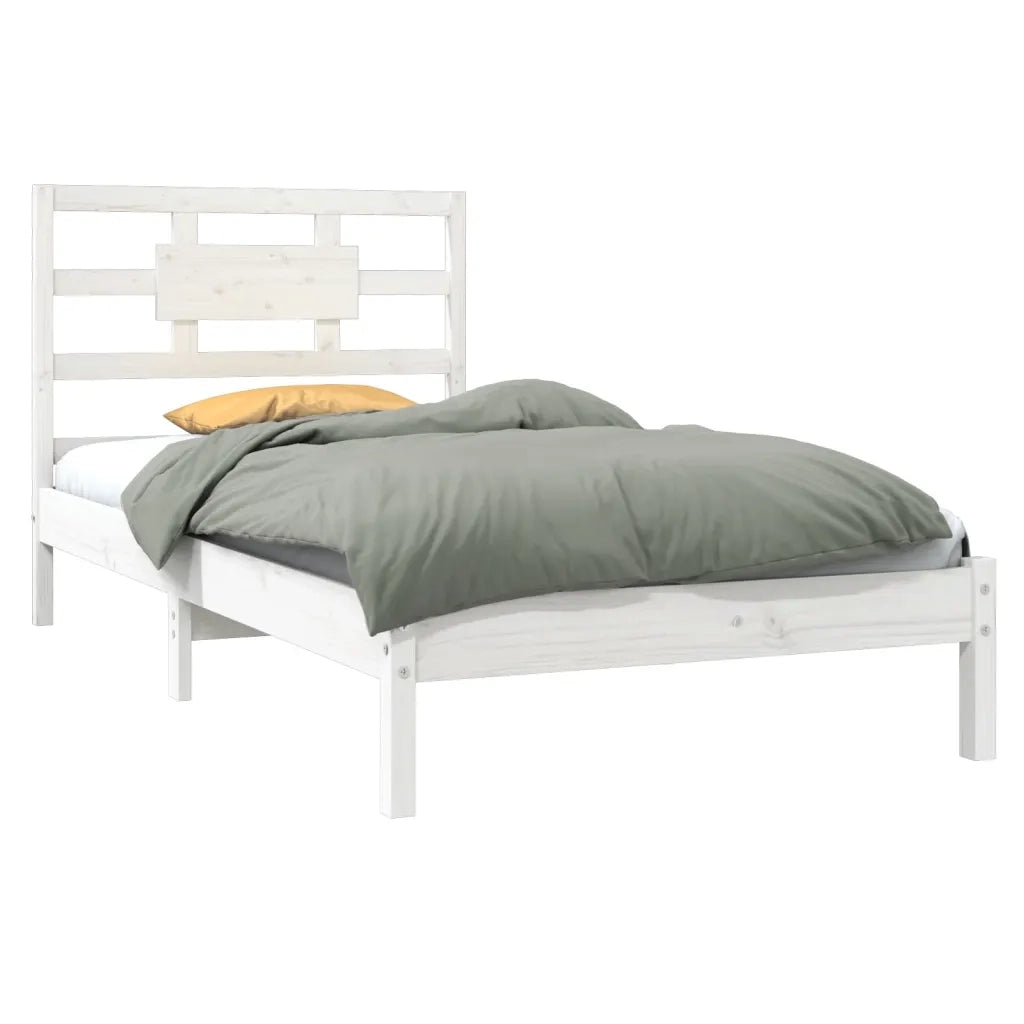 Giroletto-Struttura Letto Bianco in Legno Massello 90x200 cm 688045
