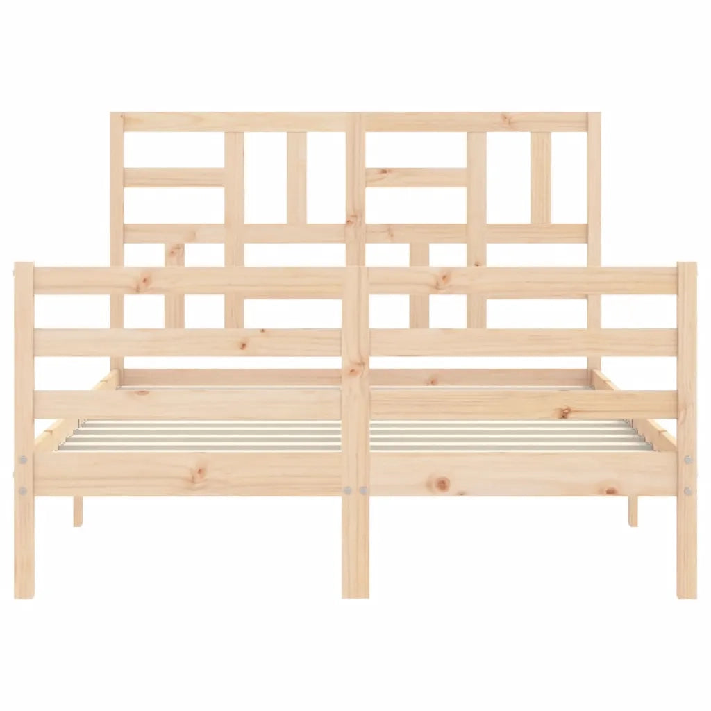 Giroletto con Testiera-Struttura Letto con testiera 140x190 cm in Legno Massello 853165