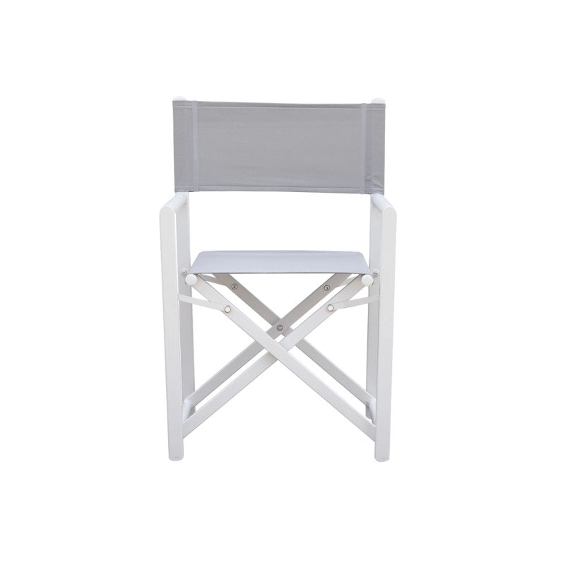 Set Di 4 Sedie Regista Paros Alluminio Bianco/Text Grigio Chiaro Moia