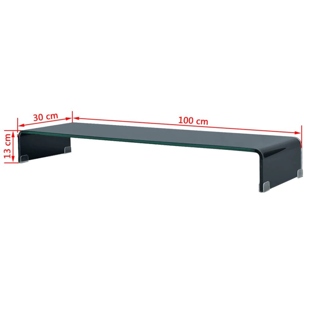 Mobile TV credenza design pratico supporto per monitor 100 cm vetro nero 2502051