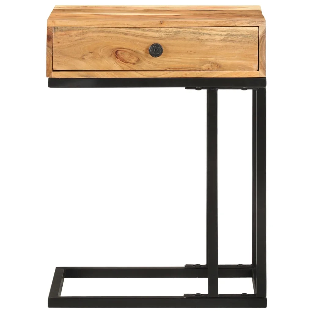 Tavolino Laterale a Forma di U 45x30x61 cm in Massello Acacia 289090