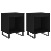 Set di 2 Comodini | Armadio da Notte | Mobiletto da notte Neri 40x35x50 cm in Legno Multistrato