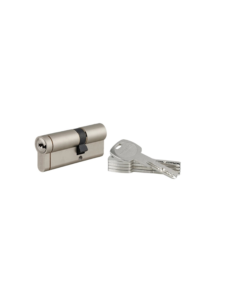 Cilindro europeo Transit 1 30 x 50 mm, nichelato, funzione emergenza, 5 chiavi – THIRARD