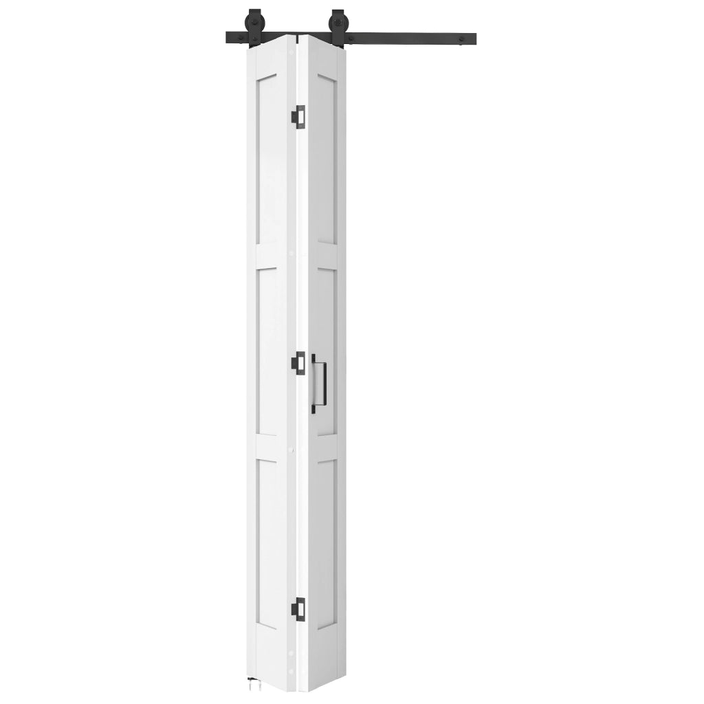 Porta 71x213cm, Stile Rustico, Kit Montaggio, Maniglia, Bianco Effetto Legno.