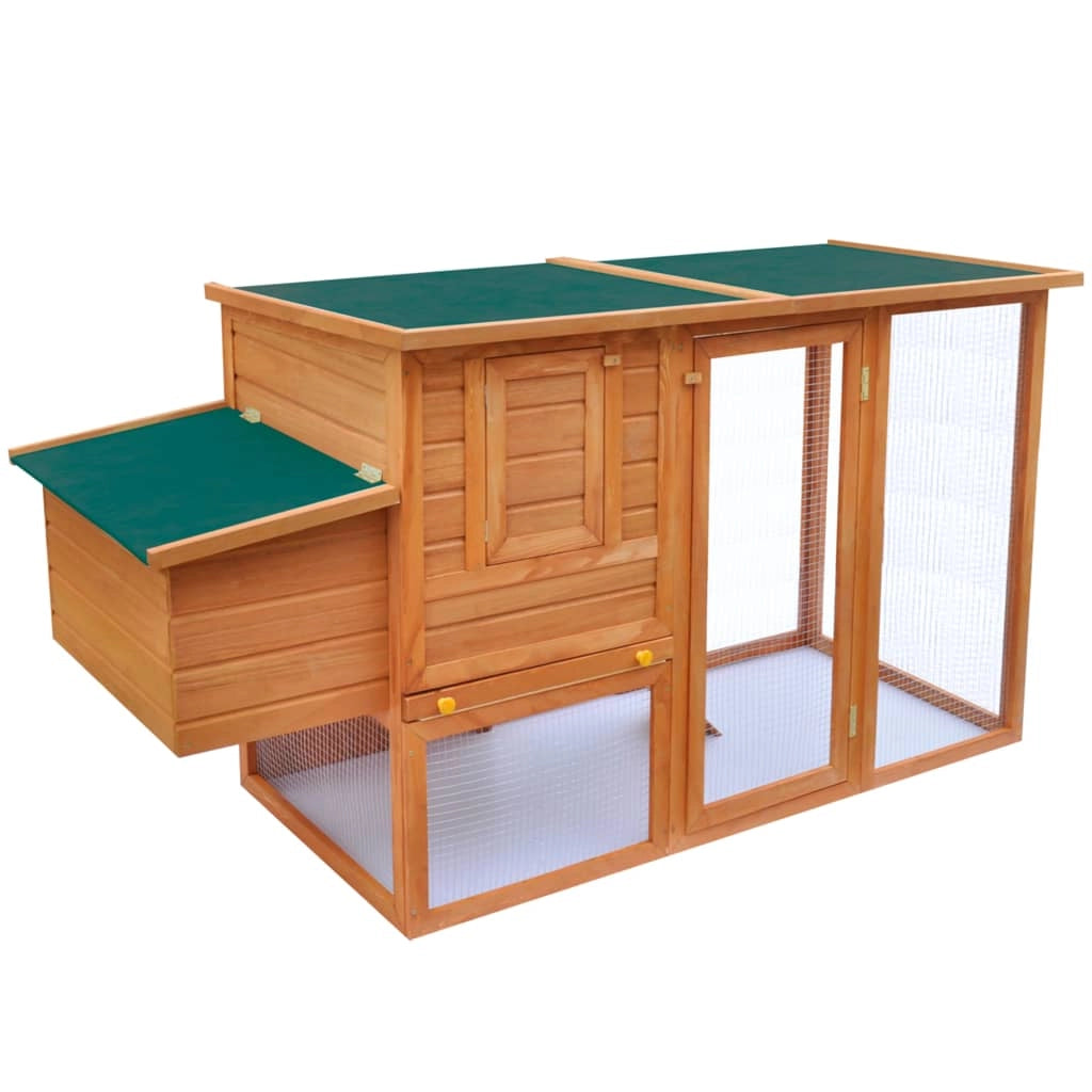 Pollaio da esterno con 1 nido 192 x 75 x 103 cm legno marrone e verde 02_0001697