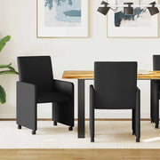 vidaXL Sedia da pranzo con cuscino 2 pcs Nero 57 x 66 x 94 cm Tessuto