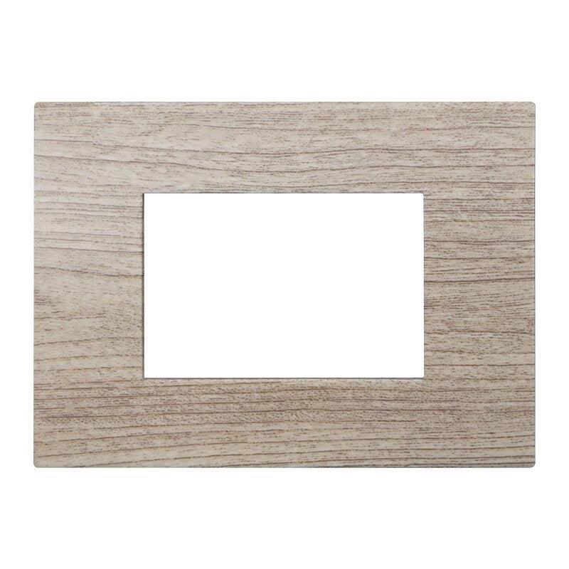 Placca Plastica Serie Venus 3P Colore Legno Chiaro Compatibile Con Vimar Arke