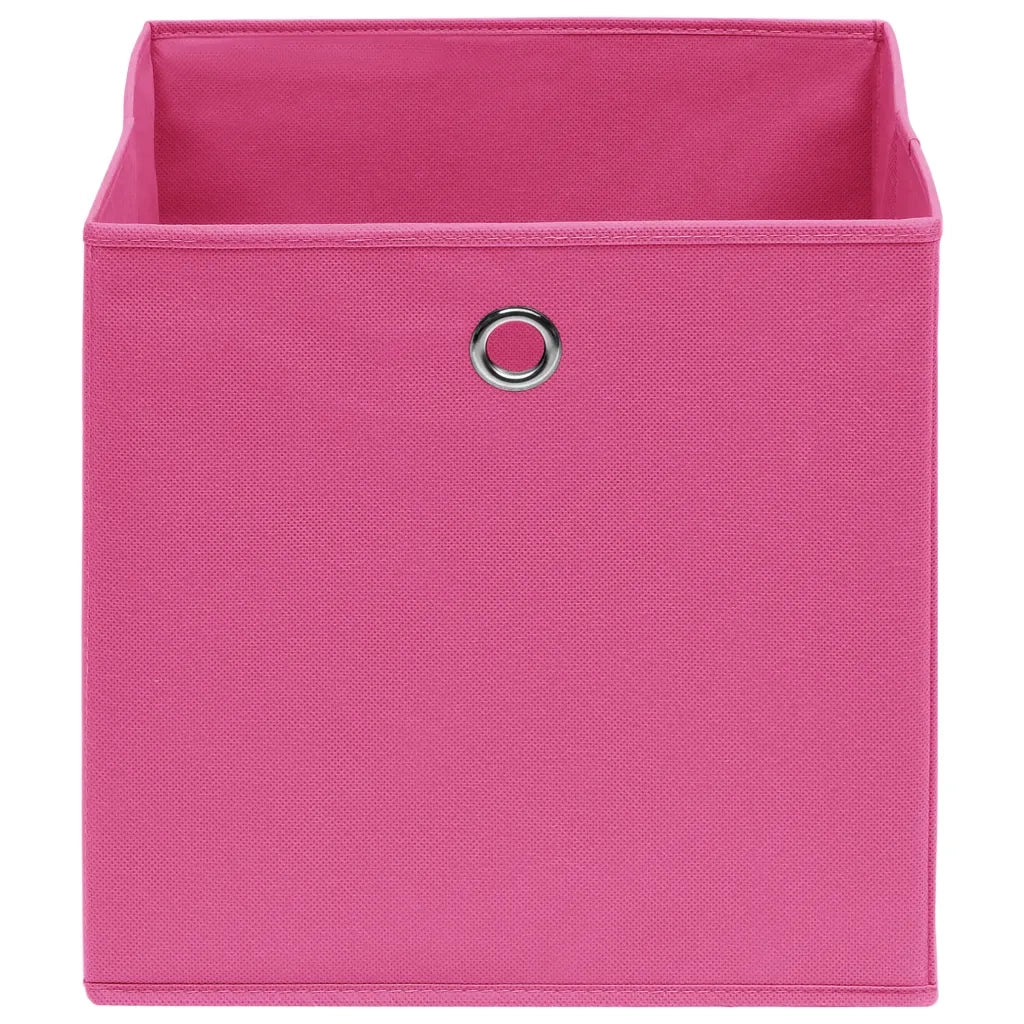 Contenitori 4 pz in Tessuto non Tessuto 28x28x28 cm Rosa 325203