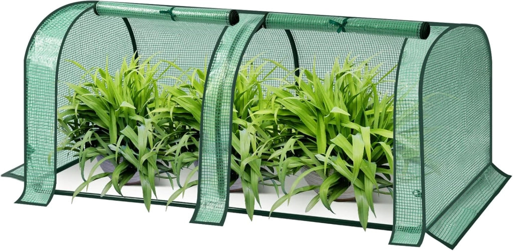 Serra da Giardino Serra per Piante 130x60x50cm Telo in PE Semitrasparente 130g/m2 Impermeabile Resistente a Pioggia e Neve Multiuso Riparo per Piante Verde