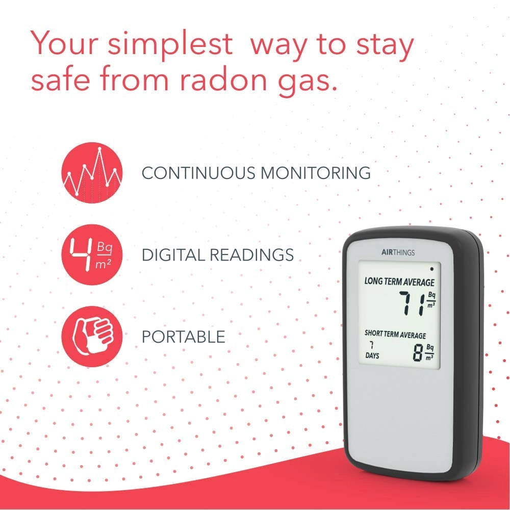 Corentium Home Radon Rivelatore di gas digitale - Versione internazionale in Bq/m