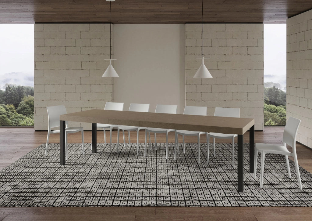 Tavolo Allungabile 160-264x90x77 cm Everyday Premium Tortora Gambe Antracite