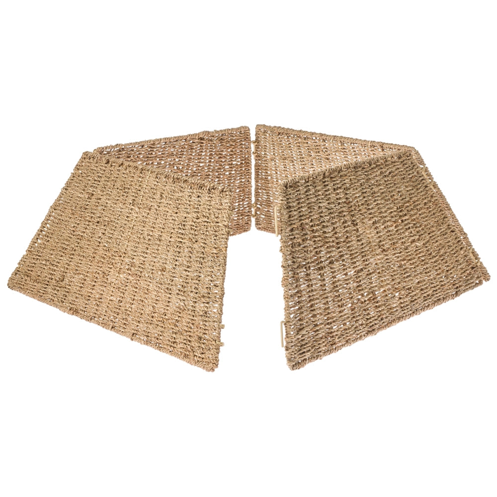Copribase Collare dell'albero di Natale in Seagrass naturale 59 x 59 cm Fatto a mano Accessori quadrati Decorazioni