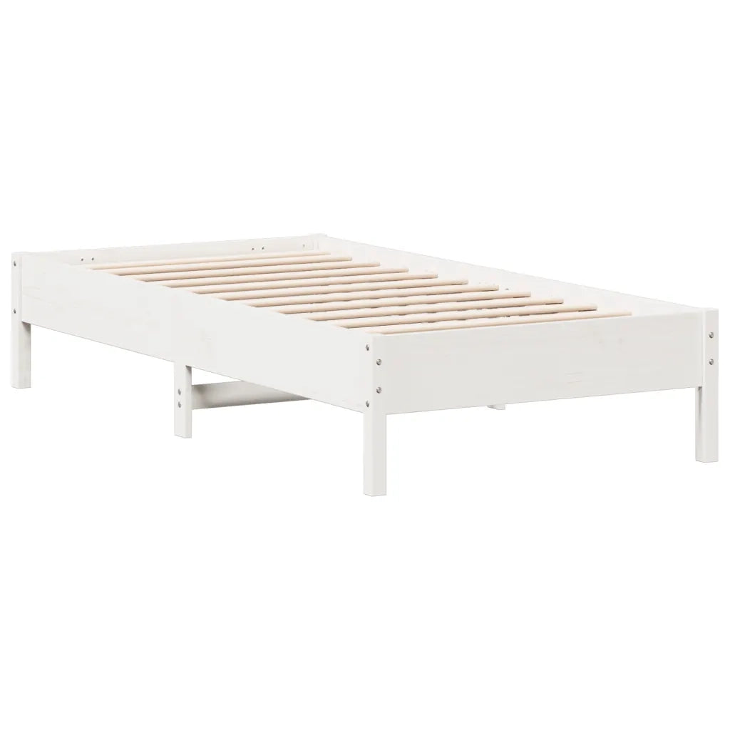 Letto senza Materasso Bianco 90x190 cm in Legno Massello Pino 842727