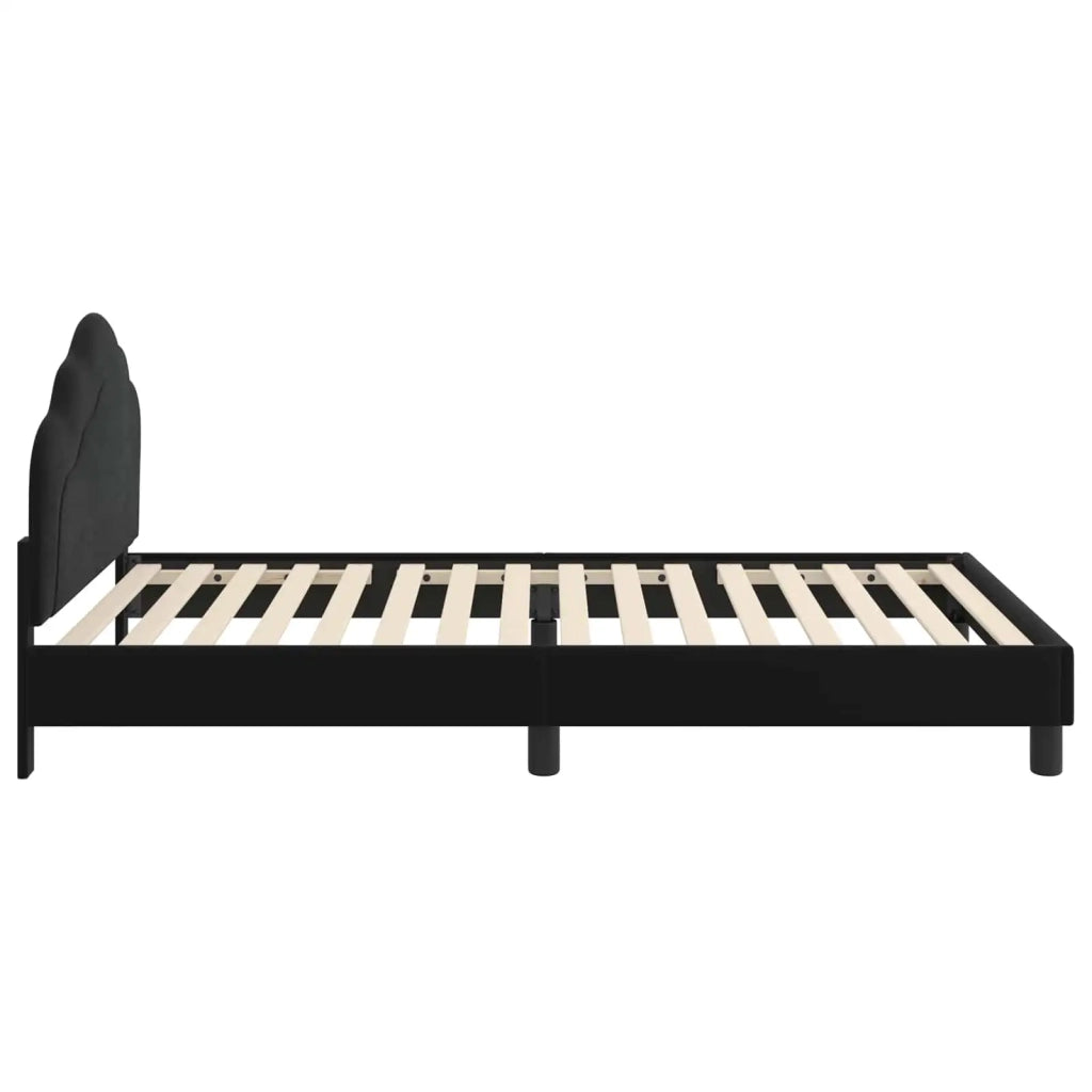 Struttura letto Bambini | Letto Infantile | Lettino con testata Nero 90 x 190 cm Velluto