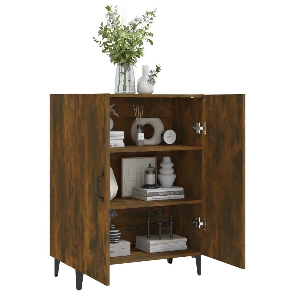 Credenza | Madia | Buffet da pranzo | Armadio da pranzo Rovere Fumo 70x34x90 cm in Legno Multistrato