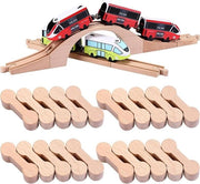 Set di 20 connettori di binario in legno - adattatore di binario a forma di osso canino in legno