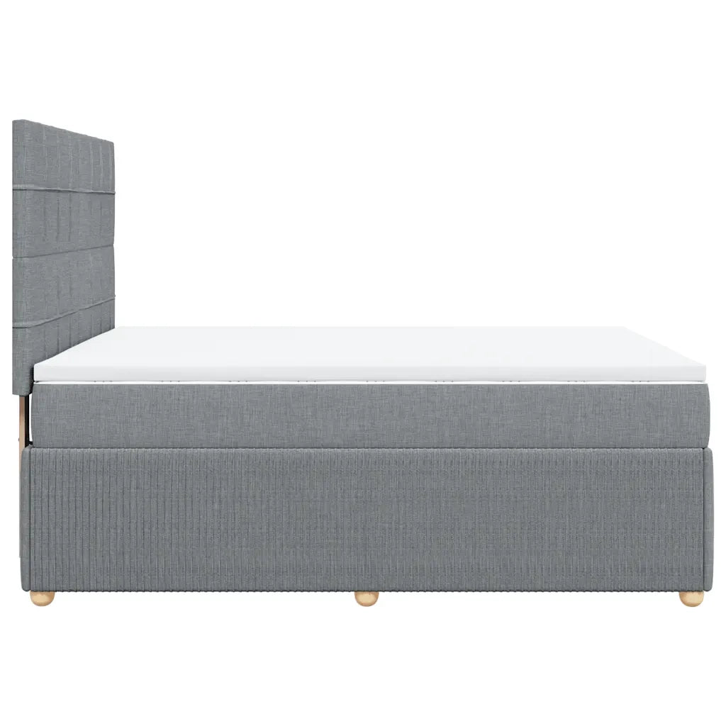Giroletto a Molle con Materasso Grigio Chiaro 160x200cm Tessuto