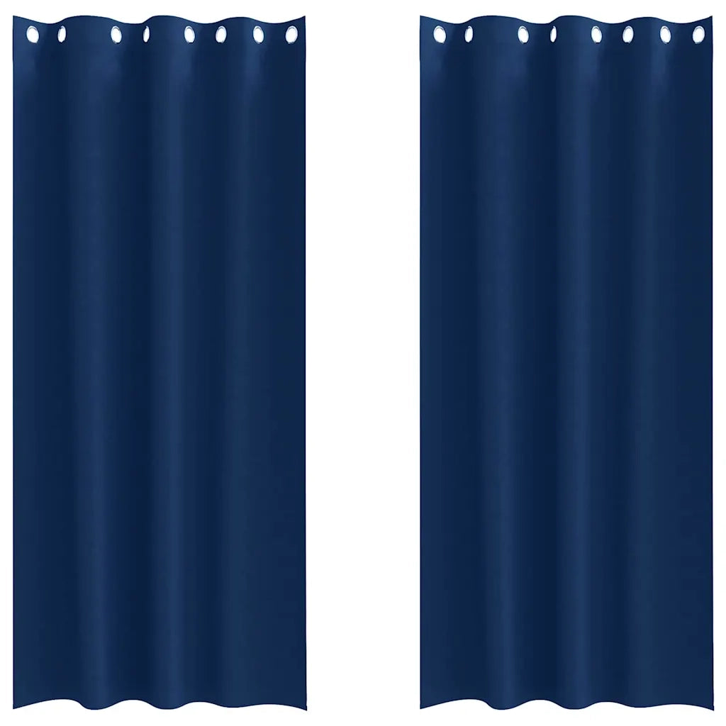 Tende Blackout con Anelli 2 pz Blu Scuro 260 x 140 cm 4107367