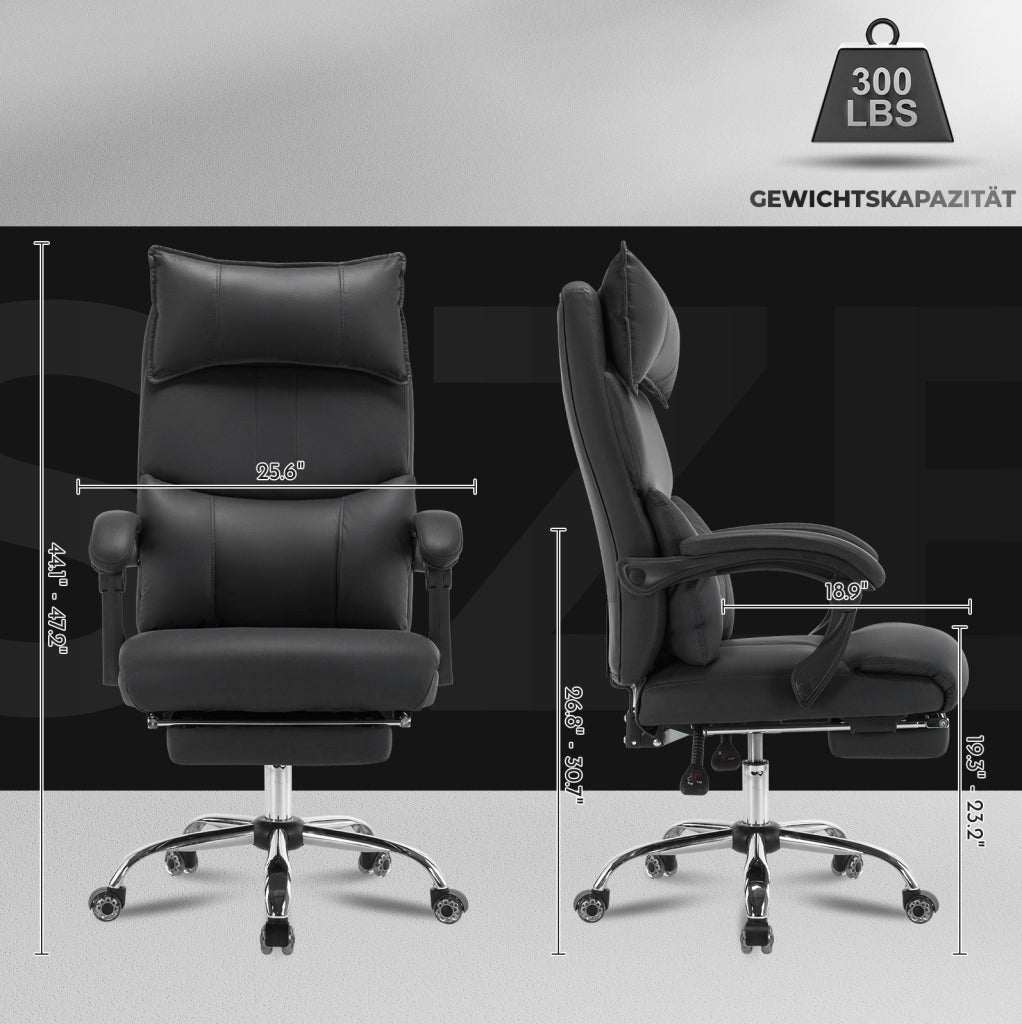Sedia da ufficio ergonomica nera in tessuto con supporto lombare regolabile e altezza regolabile