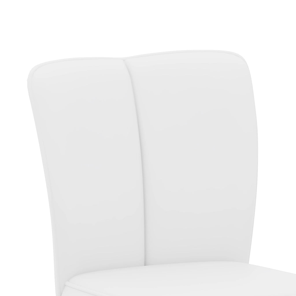 Sgabello da bar girevole a 360 gradi regolabile in altezza set di 2 con poggiapiedi in PU bianco e metallo argento