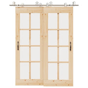 Kit Binari Porta Scorrevole 183 cm Acciaio Inossidabile Argento 3295763