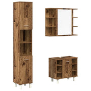 Set Mobili da Bagno | Armadio da bagno 3 pz Legno Antico in Legno Multistrato