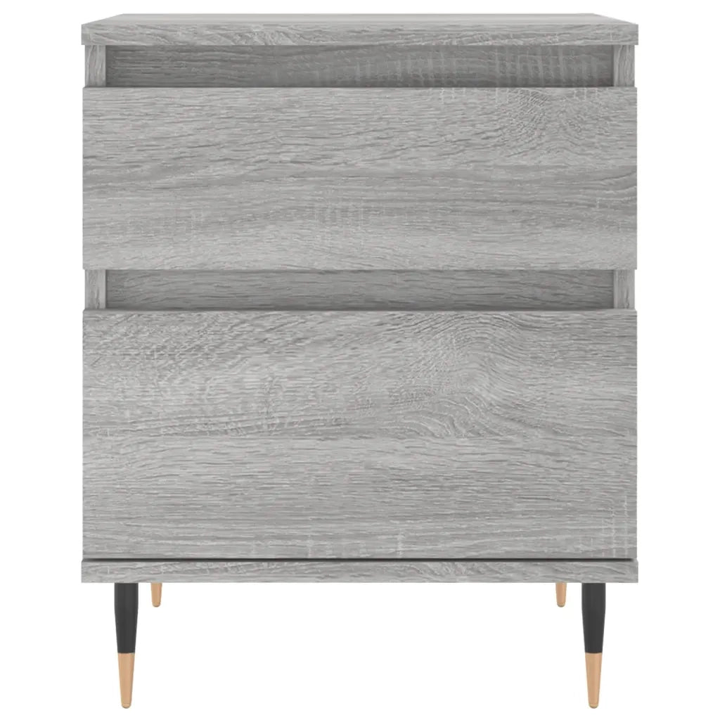 Set di 2 Comodini | Armadio da Notte | Mobiletto da notte Grigio Sonoma 40x35x50 cm in Legno Multistrato
