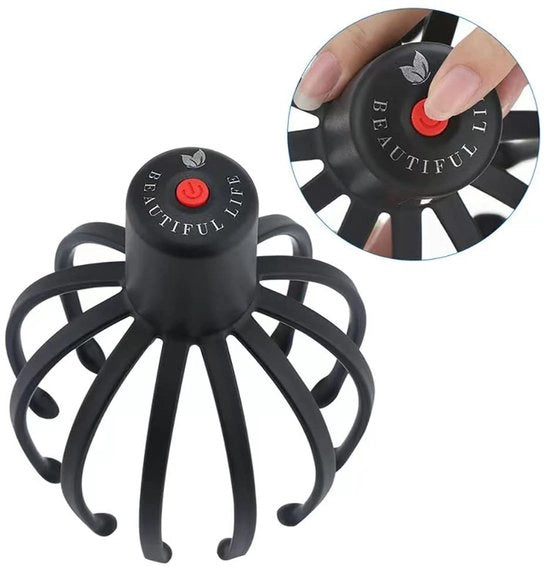 Massaggiatore capellino elettrico con 3 impostazioni, massaggio capo a 360 gradi, capo reinante portatile senza fili per ridurre lo stress.