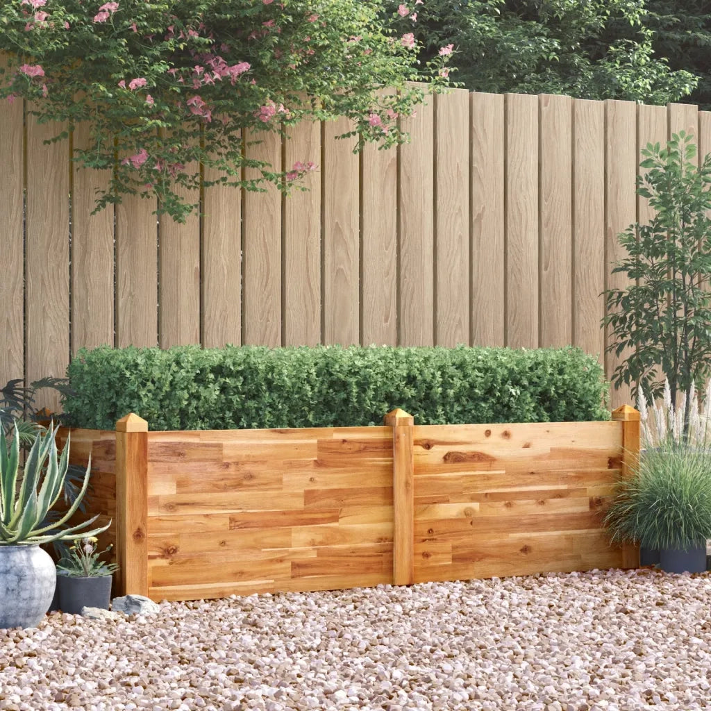 Fioriera | Cassetta per fiori | Vaso Rialzata da Giardino 160x60x44cm Legno Massello Acacia