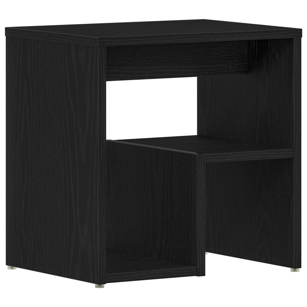 2 Comodini Neri in Rovere 40x30x40 cm in Legno Ingegnerizzato