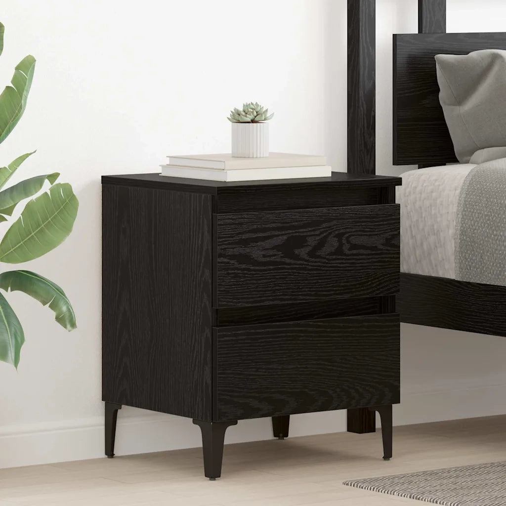Armadio da Notte Rovere nero 40 x 35 x 50 cm Legno multistrato 871922