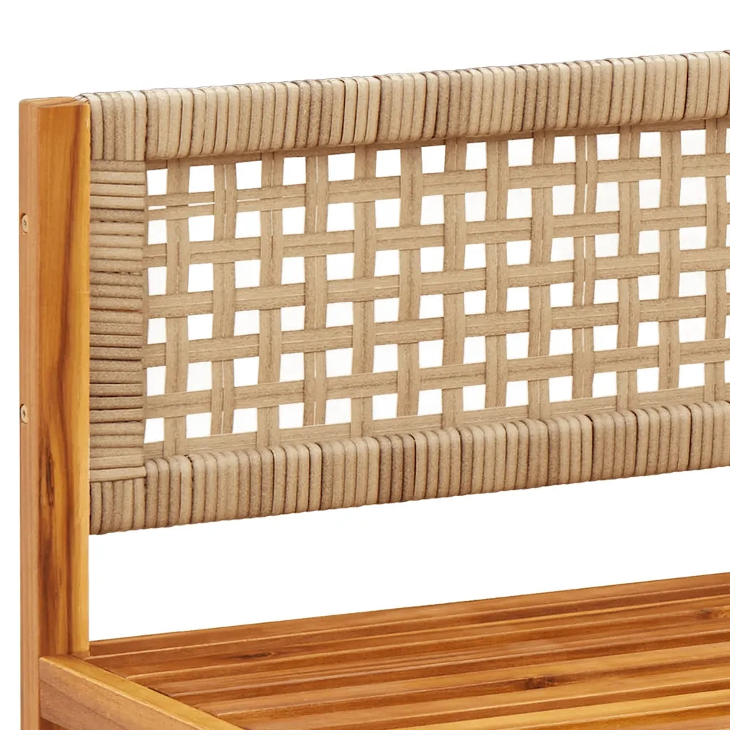 Divano da giardino senza braccioli con cuscini in legno di acacia e rattan 4008177