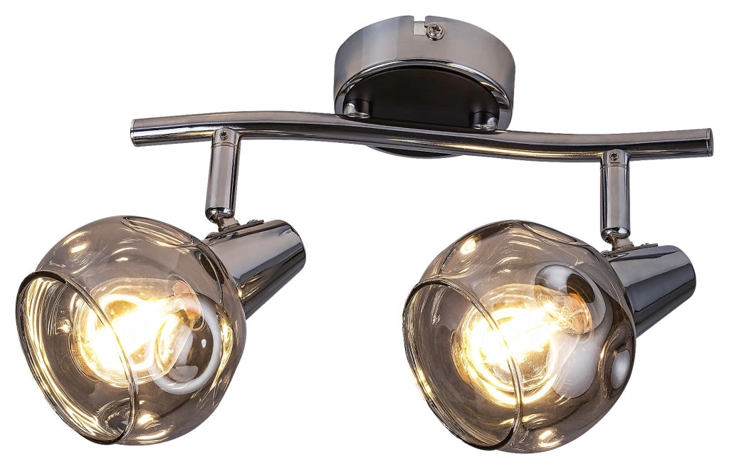 Faretto soffitto/parete cromo vetro fumé E14 2x40W Rabalux