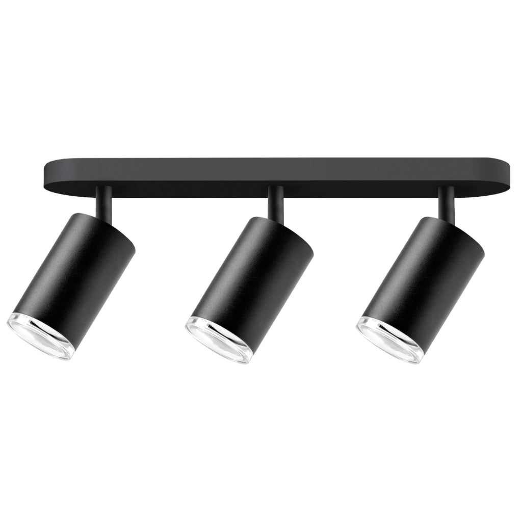 Applique/Plafoniera 3 luci nera GU10 orientabile IP44