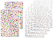 Diamanti Premium - Stickers per corpo, viso e arte dei nail - 6 pezzi (colori misti) - Adesivi autoadesivi con pietre preziose scintillanti