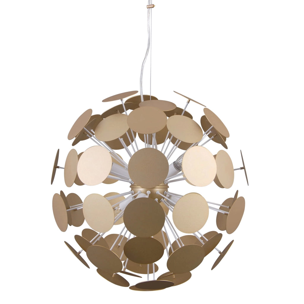 Lampadario Italux Mailone moderno 6 luci E14 oro/bianco