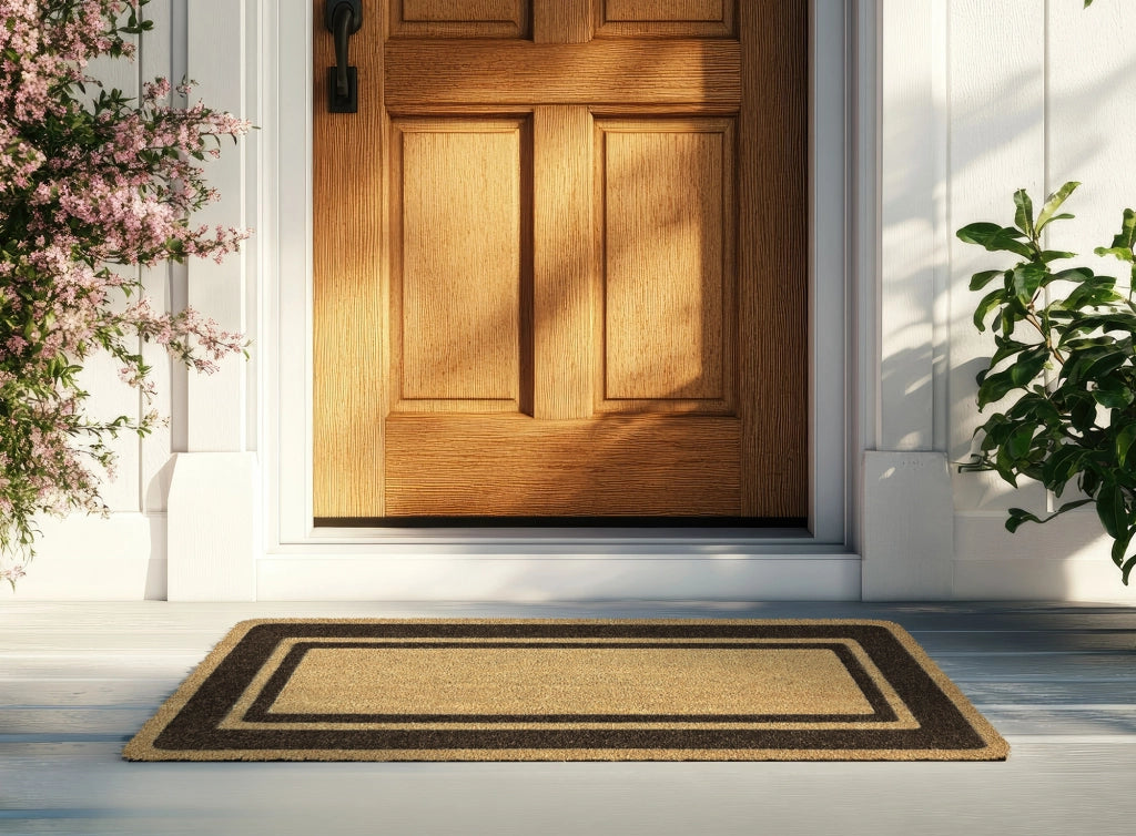  Zerbino Ingresso  In Cocco Naturale Misura XXL Grande Rettangolare 100 x 50 Cm Tappeto Asciugapassi Tappetino Antiscivolo Interno Esterno Porta Entrata Raschiafango - Marrone