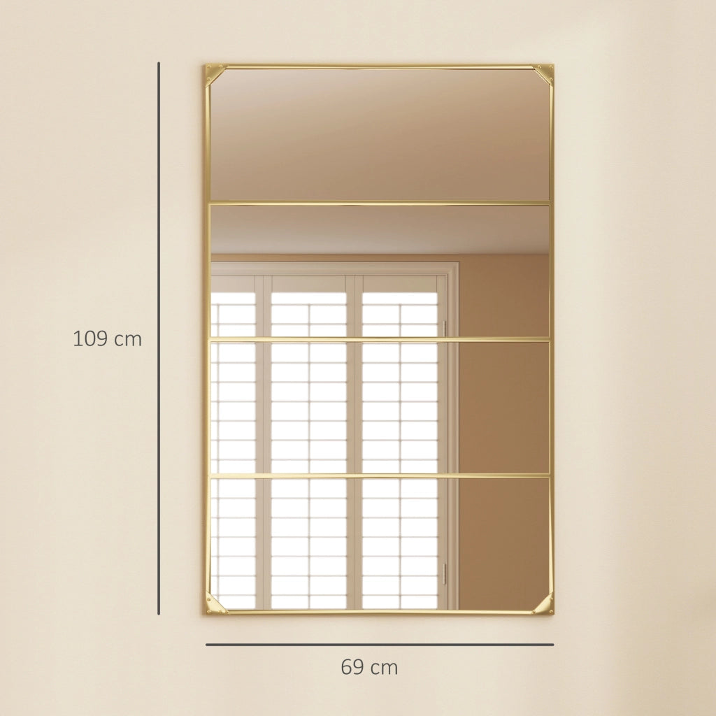 Specchio Muro Parete ¨C Zephmum ¨C Dorato Metallo 109x69 cm
