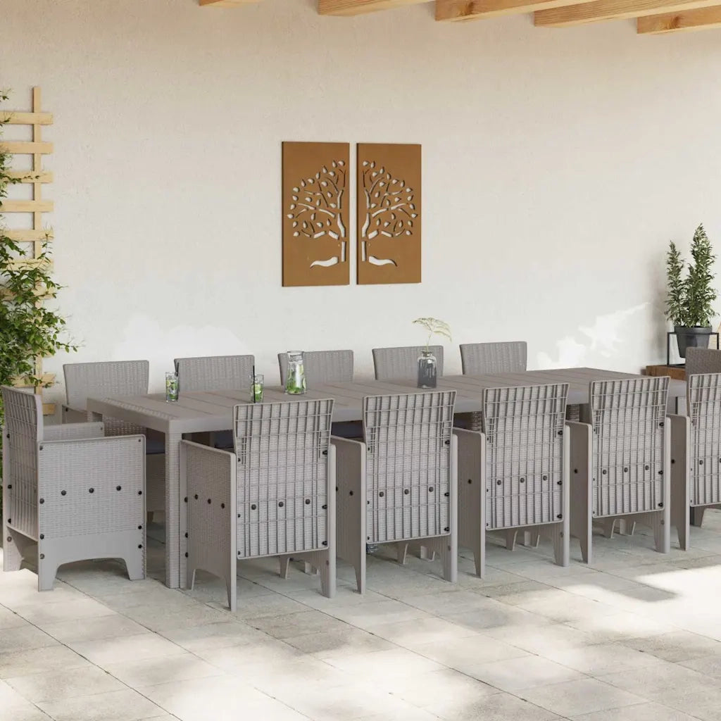 Set da Pranzo per Giardino Grigio chiaro e Antracite
